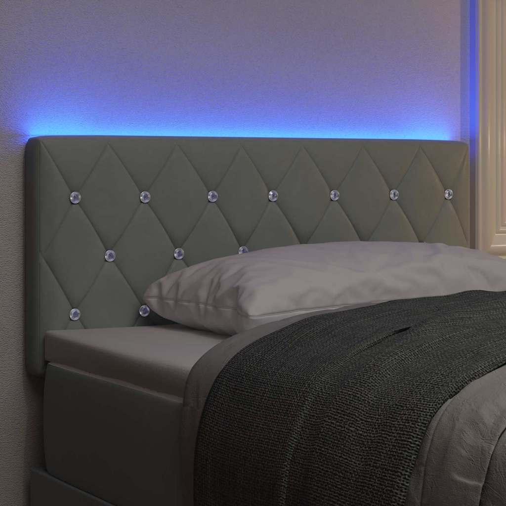 vidaXL Wezgłowie LED z paskami LED Jasnoszary 90 cm Aksamit