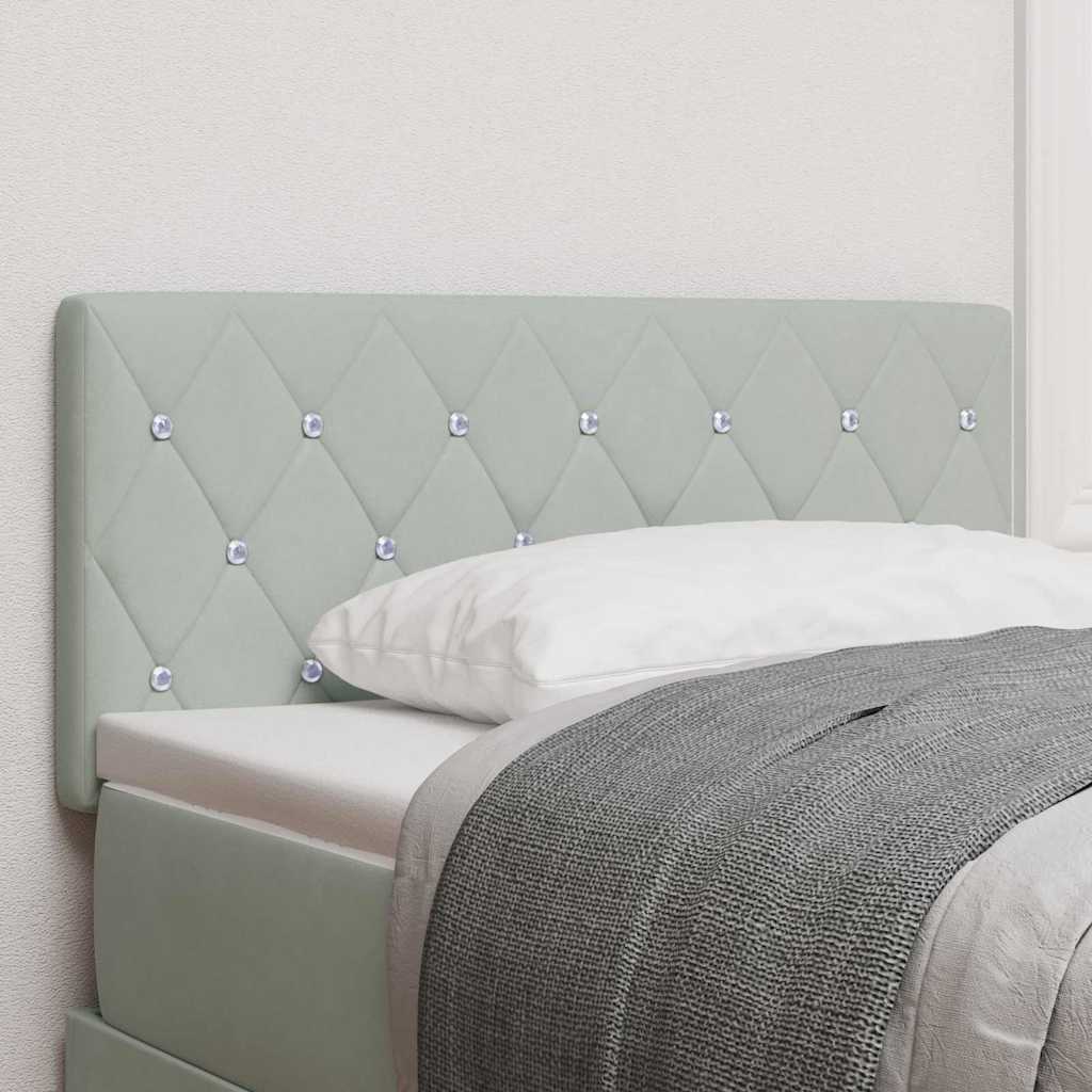 vidaXL Wezgłowie LED z paskami LED Jasnoszary 90 cm Aksamit