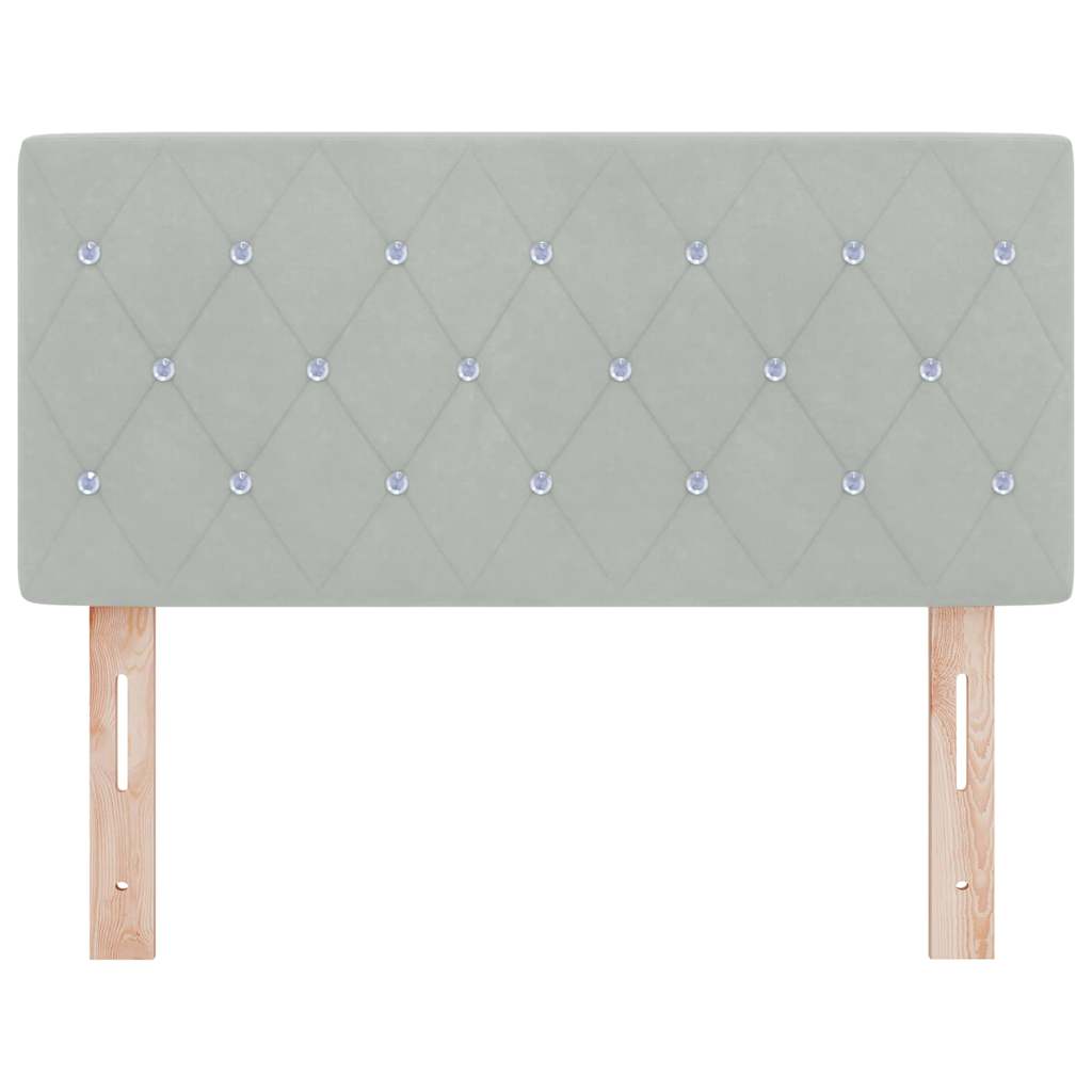 vidaXL Wezgłowie LED z paskami LED Jasnoszary 90 cm Aksamit