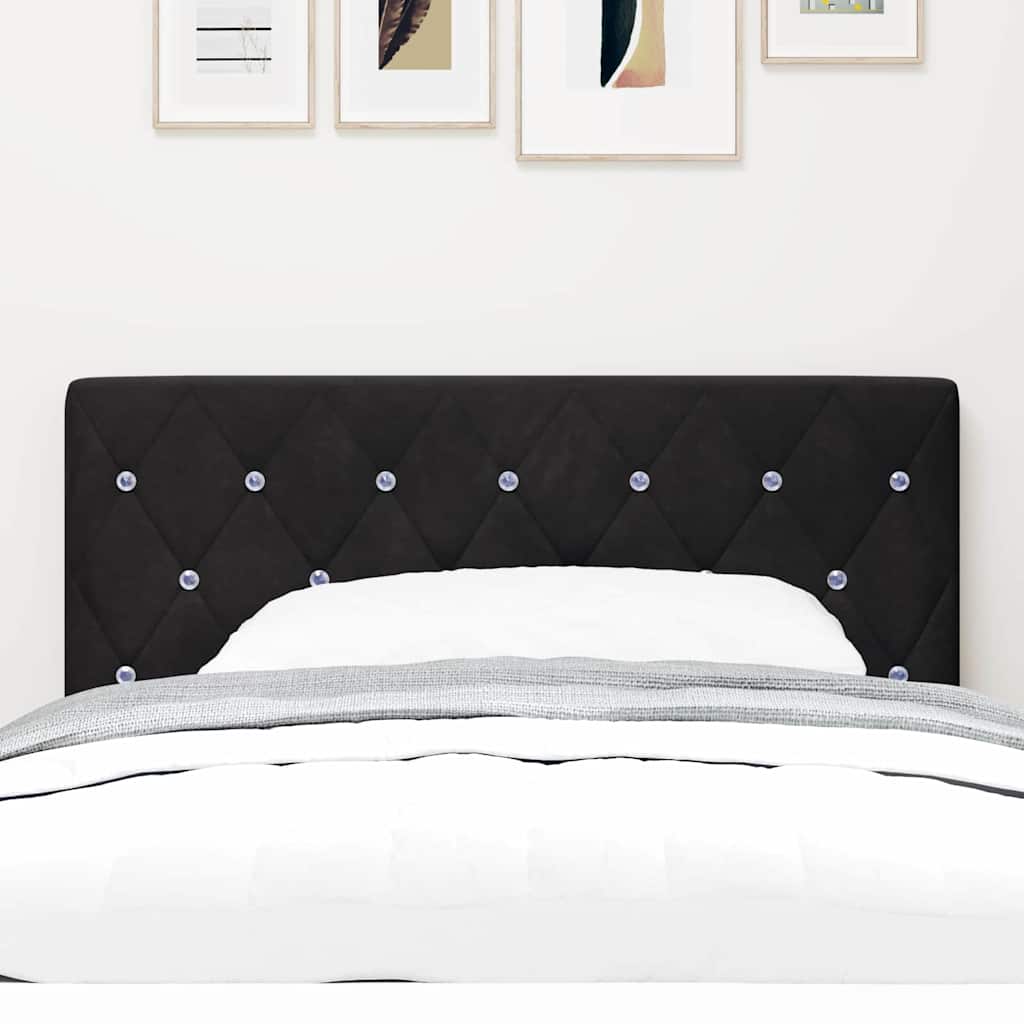 vidaXL Wezgłowie LED z paskami LED Z zagłówkiem Czarny 90 cm Aksamit