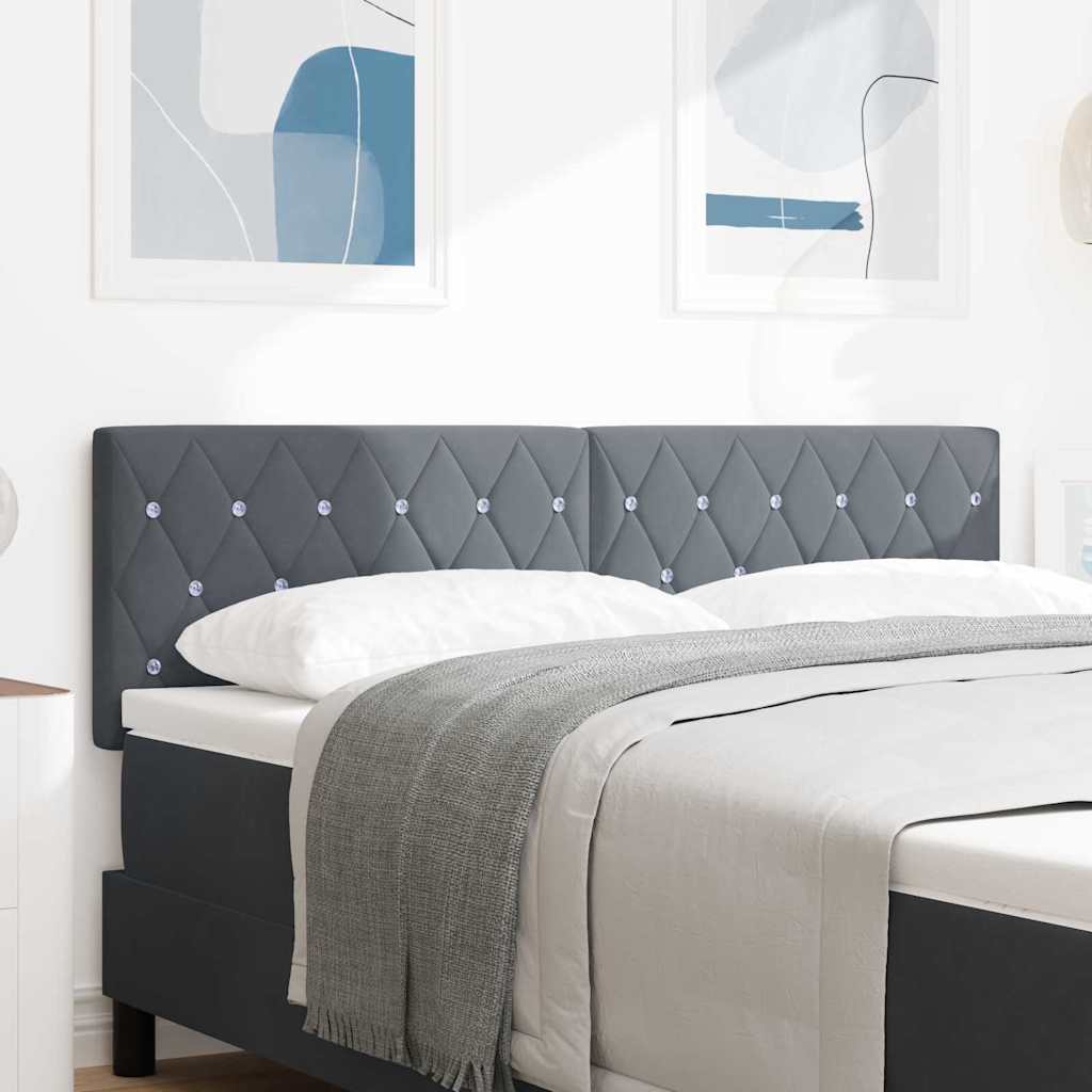 vidaXL Wezgłowie LED z paskami LED Ciemnoszary 144 cm Aksamit