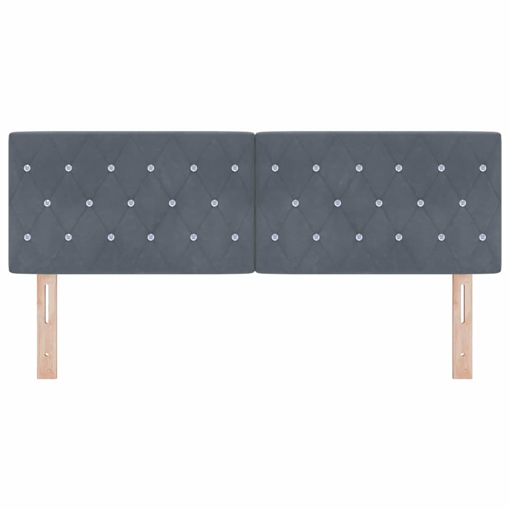 vidaXL Wezgłowie LED z paskami LED Ciemnoszary 144 cm Aksamit