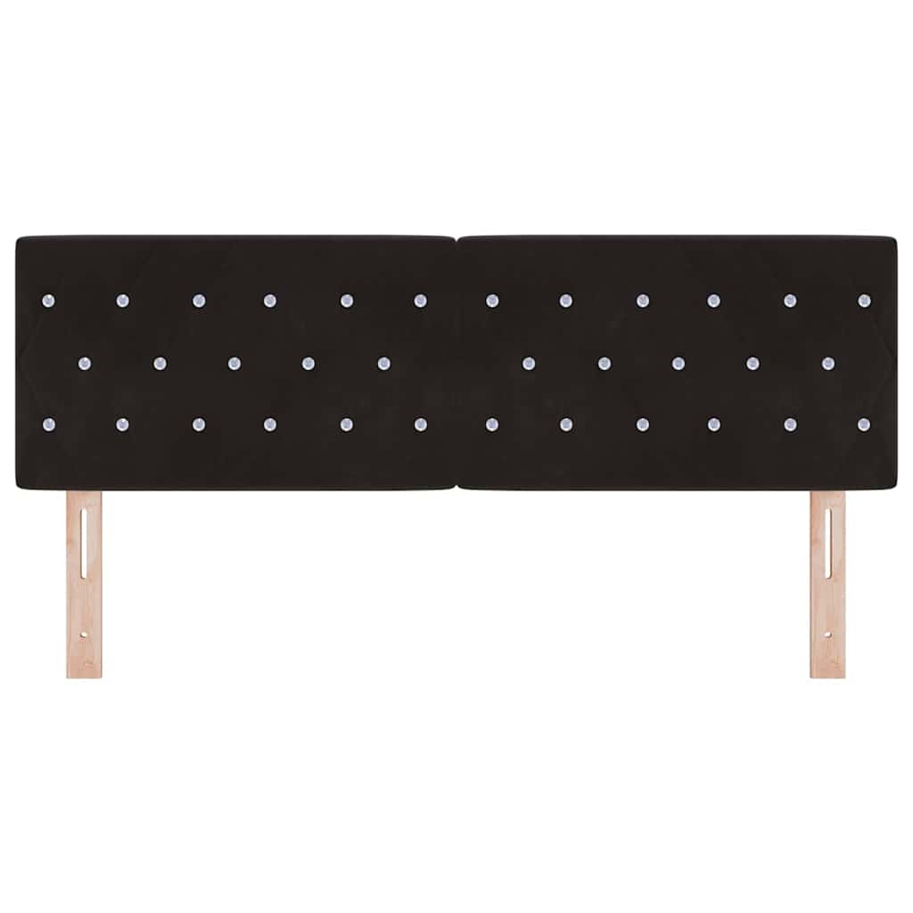 vidaXL Wezgłowie LED z paskami LED Z zagłówkiem Czarny 160 cm Aksamit