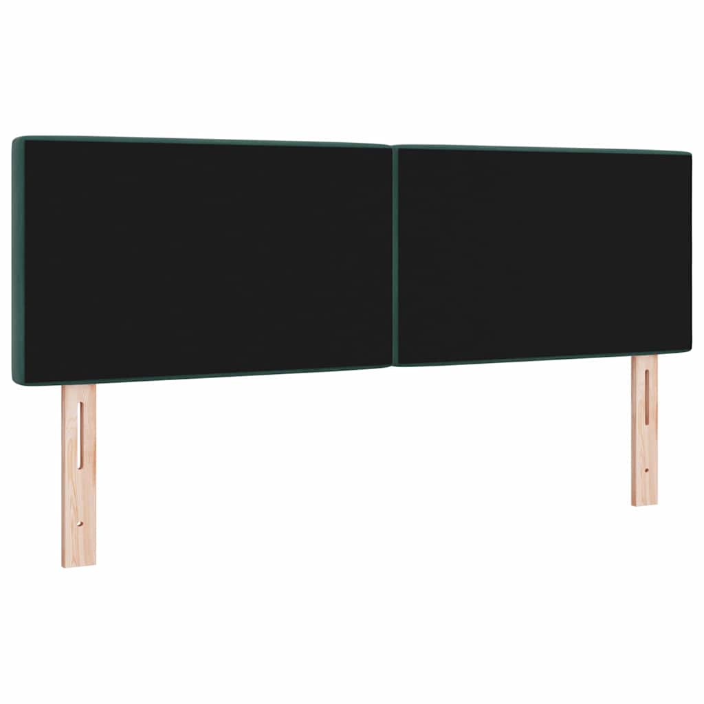 vidaXL Wezgłowie LED z paskami LED Ciemna zieleń 160 cm Aksamit