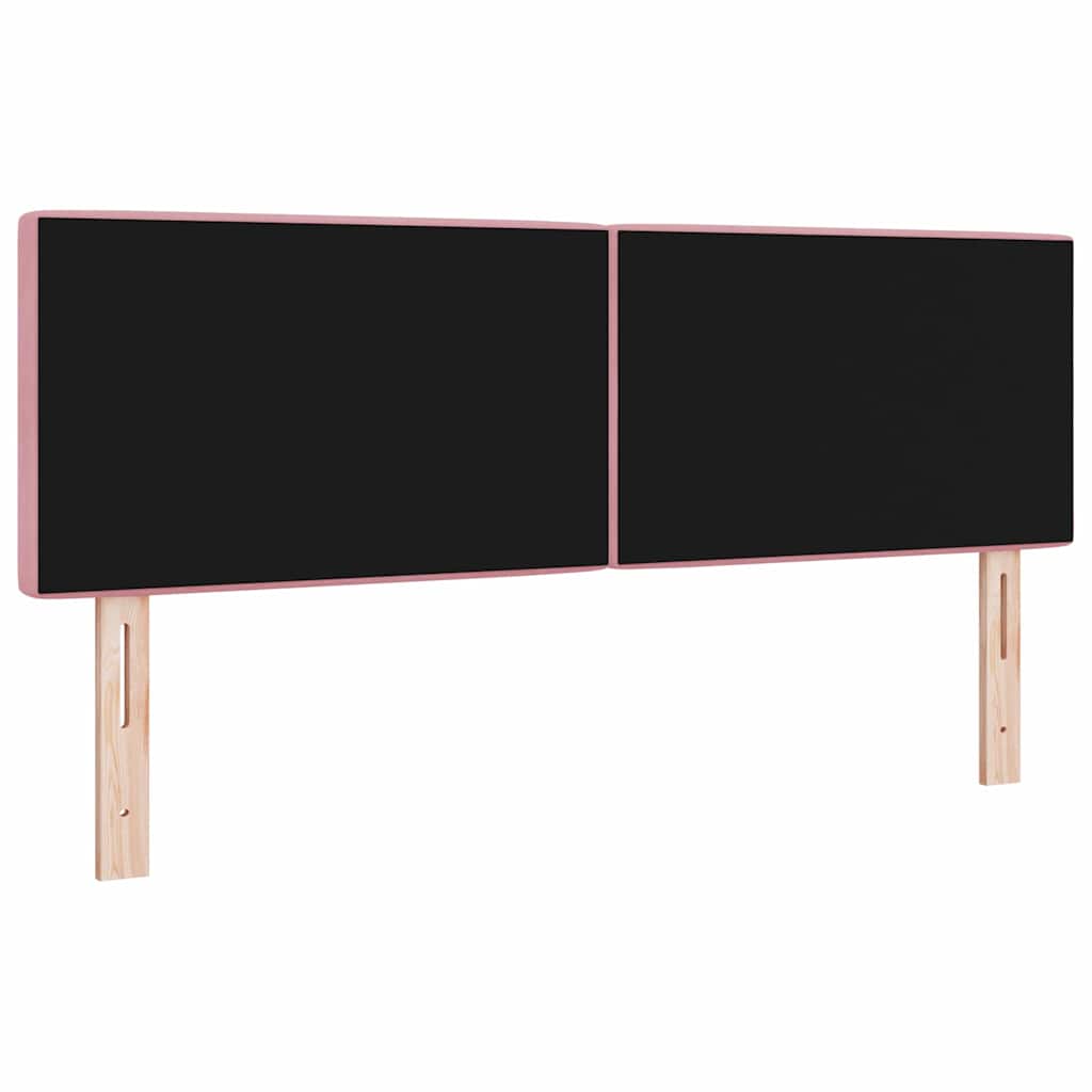 vidaXL Wezgłowie LED z paskami LED Z zagłówkiem Różowy 160 cm Aksamit