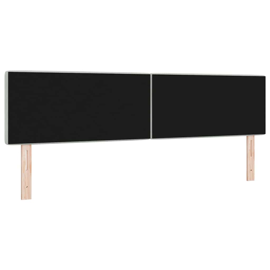 vidaXL Wezgłowie LED z paskami LED Jasnoszary 180 cm Aksamit