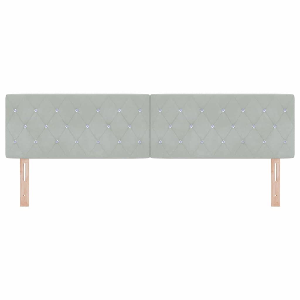 vidaXL Wezgłowie LED z paskami LED Jasnoszary 180 cm Aksamit