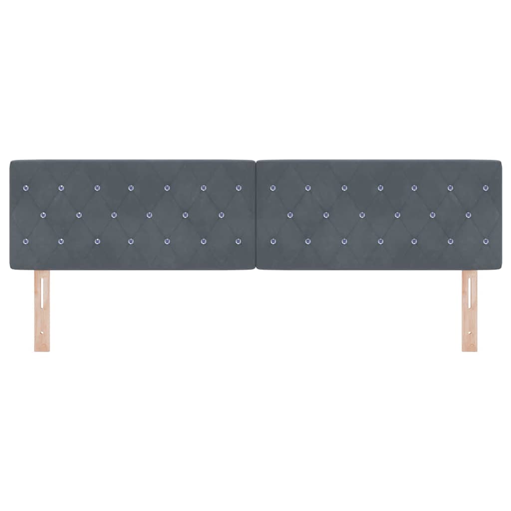 vidaXL Wezgłowie LED z paskami LED Ciemnoszary 180 cm Aksamit