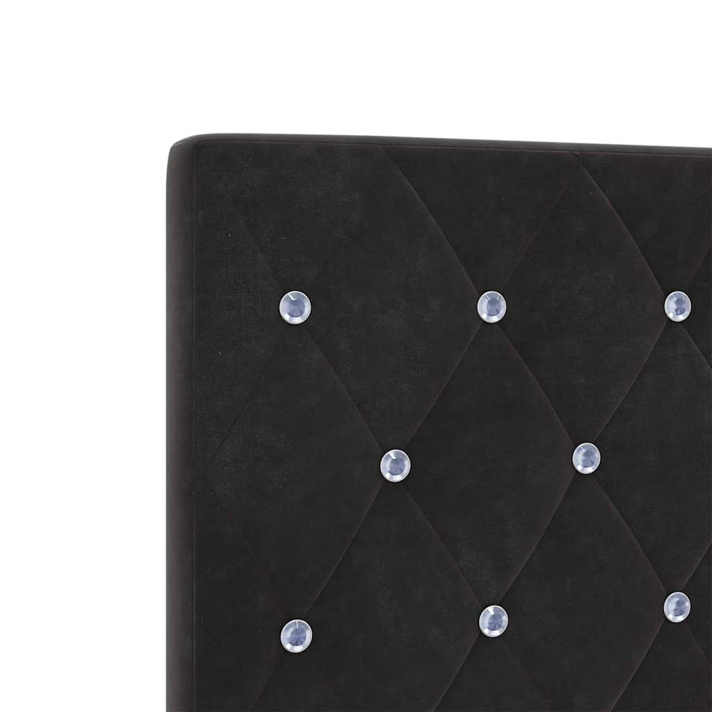 vidaXL Wezgłowie LED z paskami LED Z zagłówkiem Czarny 180 cm Aksamit