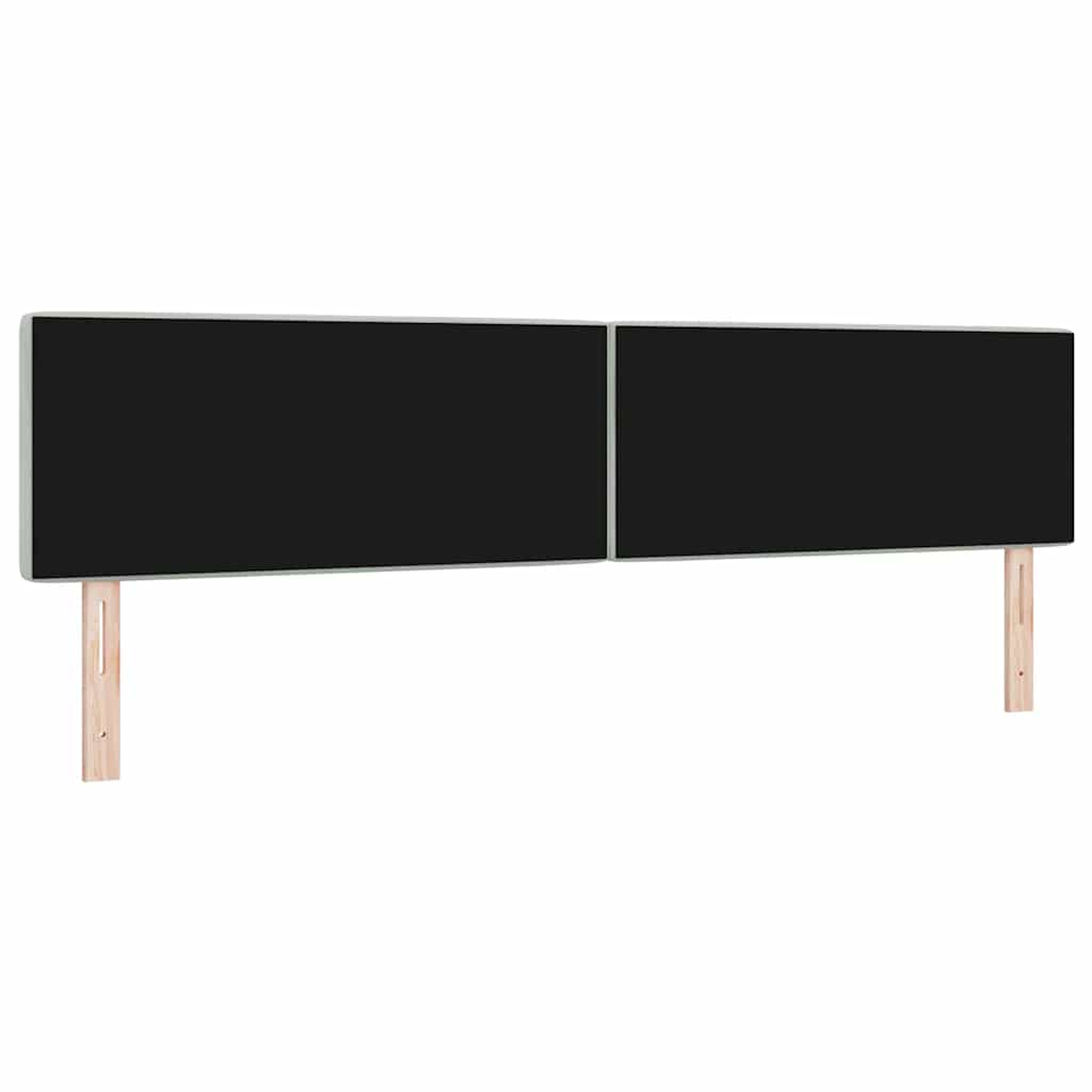 vidaXL Wezgłowie LED z paskami LED Jasnoszary 200 cm Aksamit