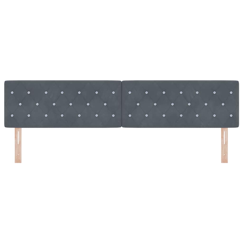 vidaXL Wezgłowie LED z paskami LED Ciemnoszary 200 cm Aksamit