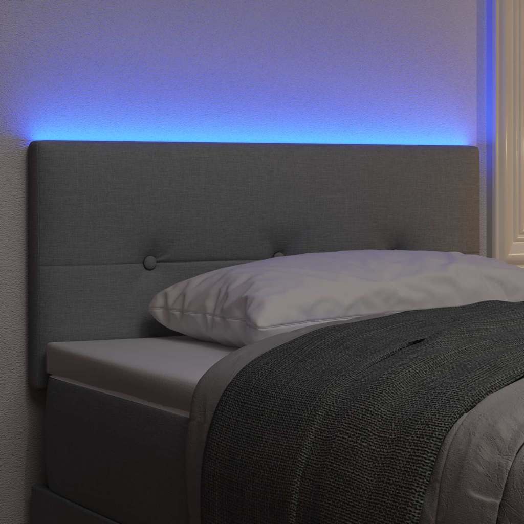 vidaXL Wezgłowie LED z paskami LED Jasnoszary 80 cm tkanina