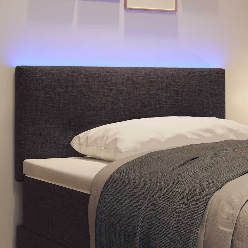 vidaXL Wezgłowie LED z paskami LED Ciemny brąz 80 cm tkanina