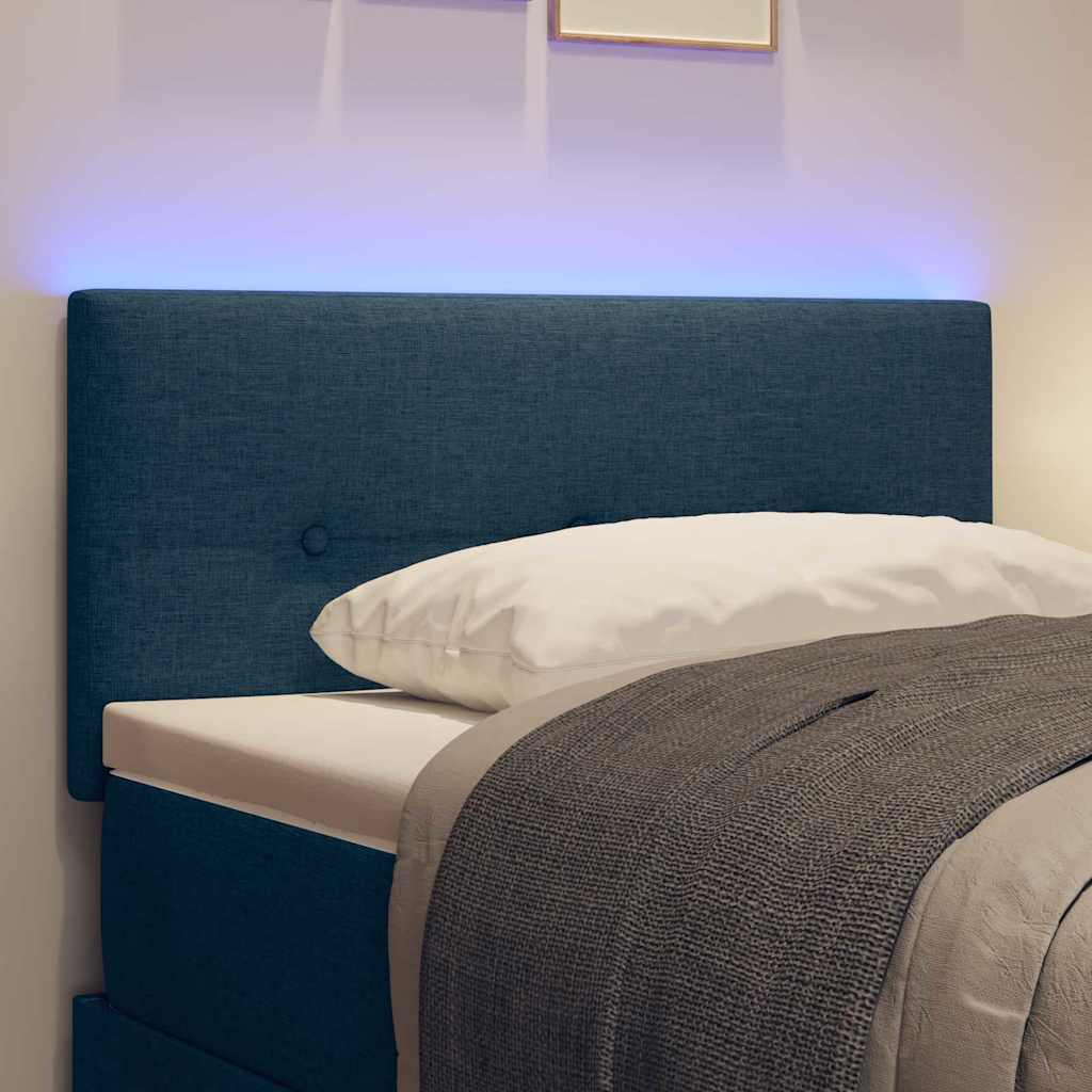vidaXL Wezgłowie LED z paskami LED Niebieski 80 cm tkanina