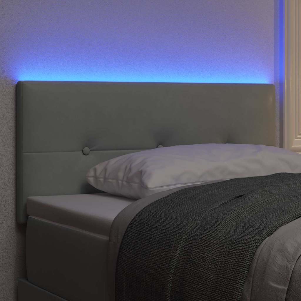 vidaXL Wezgłowie LED z paskami LED Jasnoszary 80 cm Aksamit