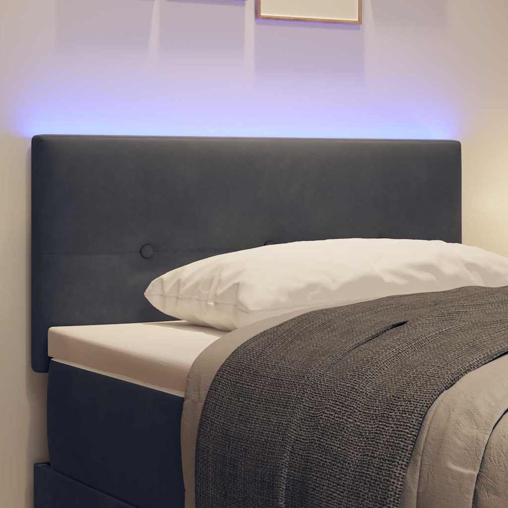 vidaXL Wezgłowie LED z paskami LED Szary 80 cm Aksamit