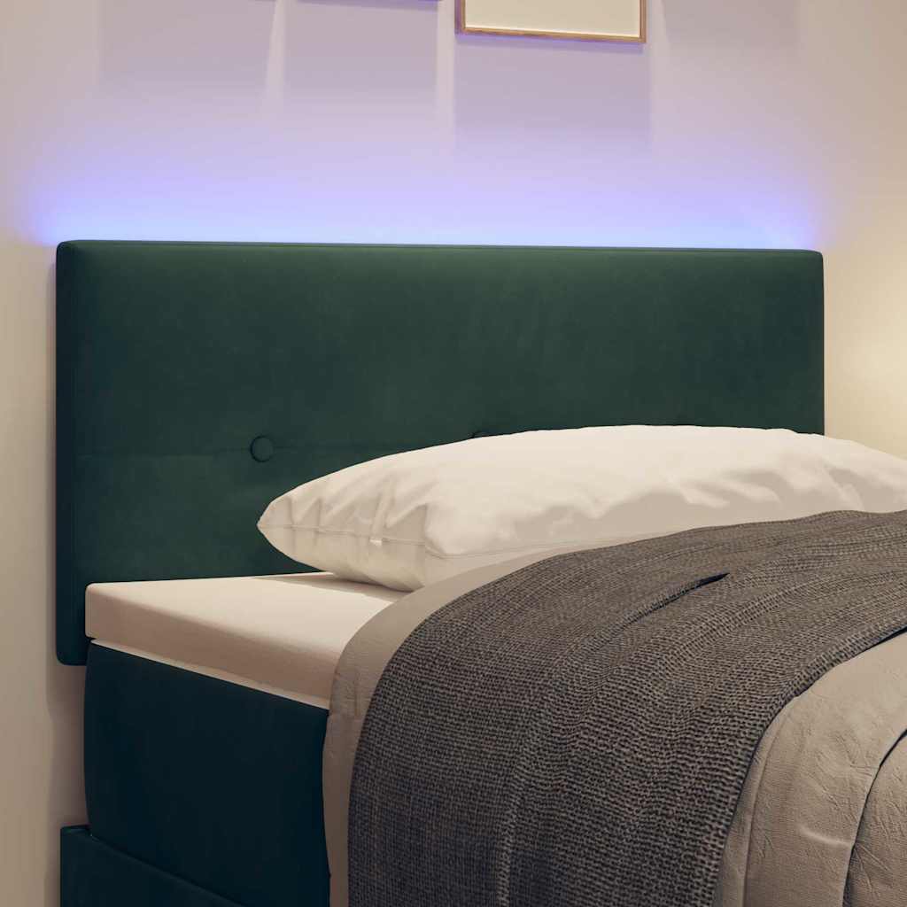 vidaXL Wezgłowie LED z paskami LED Zielony 80 cm Aksamit