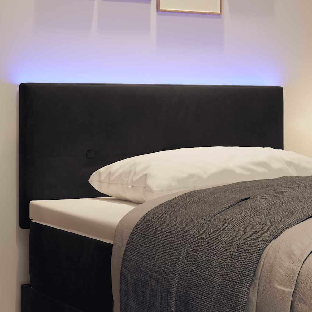 vidaXL Wezgłowie LED z paskami LED Czarny 100 cm Aksamit