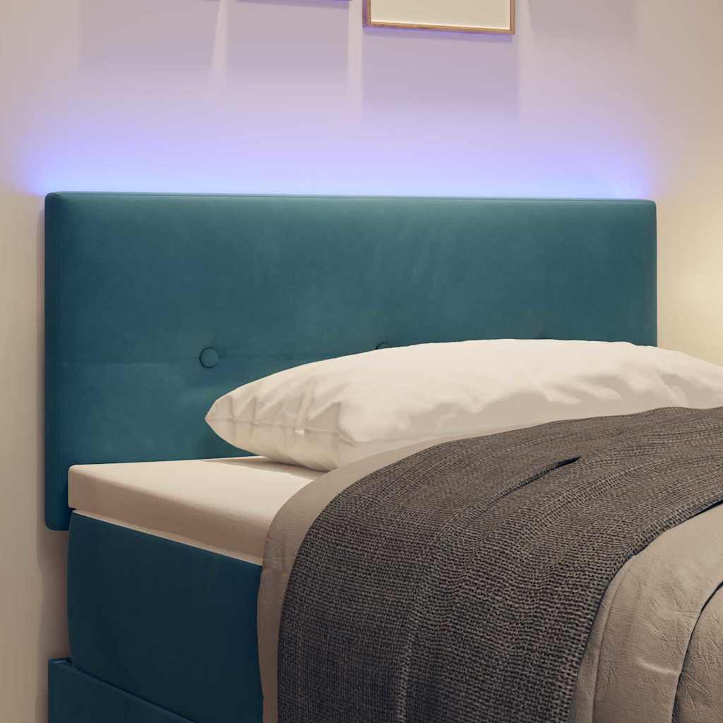 vidaXL Wezgłowie LED z paskami LED Niebieski 100 cm Aksamit