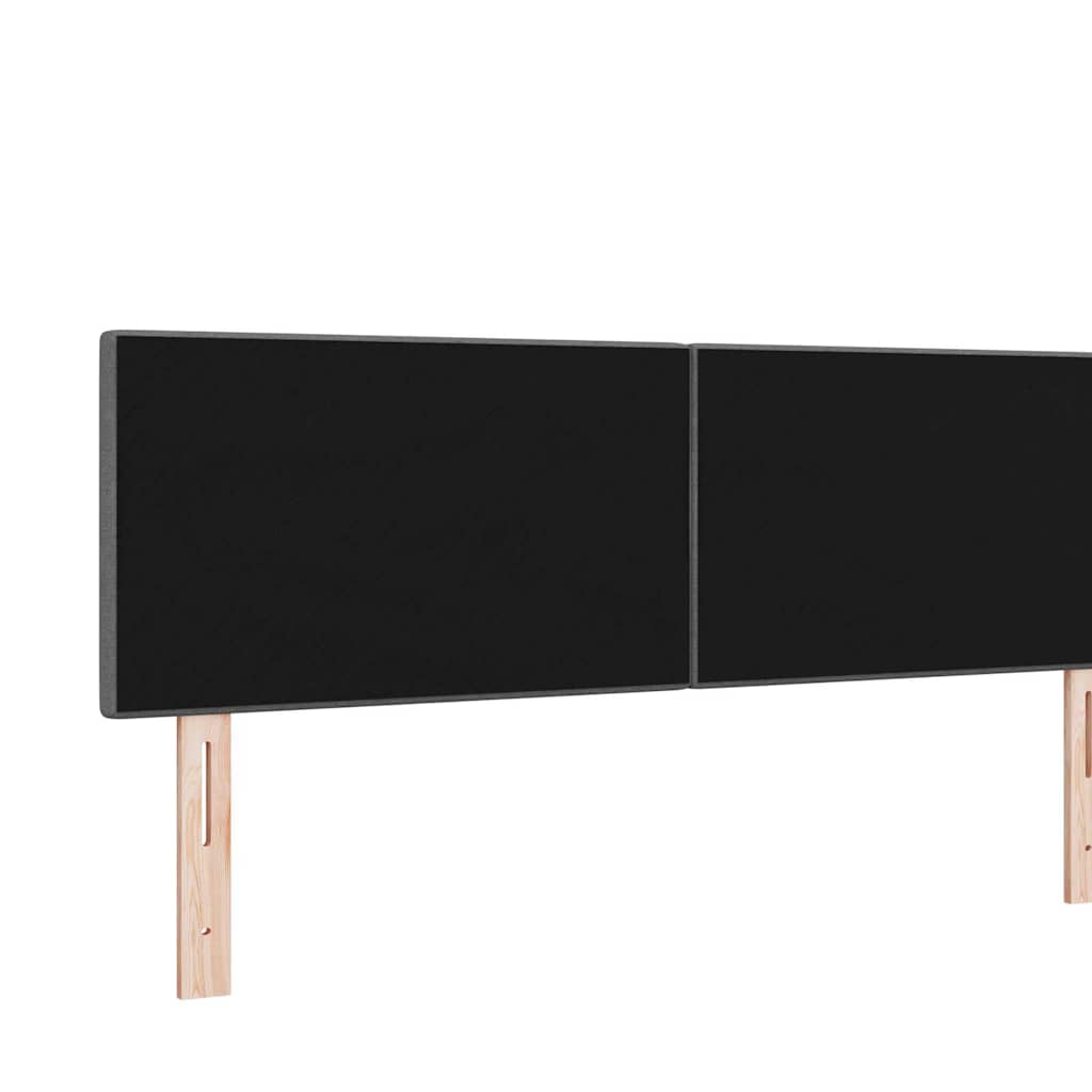 vidaXL Wezgłowie LED z paskami LED Ciemnoszary 144 cm tkanina