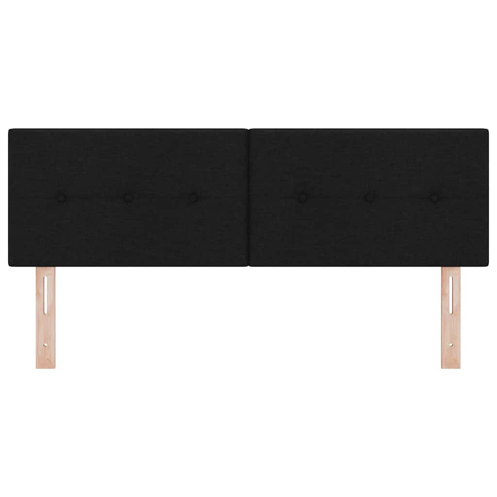 vidaXL Wezgłowie LED z paskami LED Z zagłówkiem Czarny 144 cm tkanina