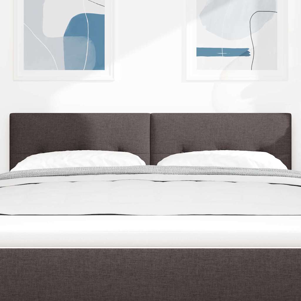 vidaXL Wezgłowie LED z paskami LED Ciemny brąz 144 cm tkanina