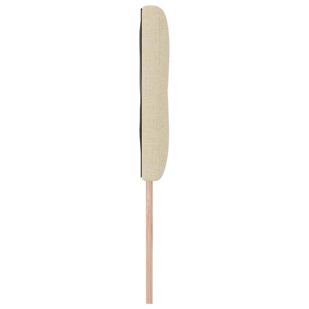 vidaXL Wezgłowie LED z paskami LED Z zagłówkiem Kremowy 144 cm tkanina