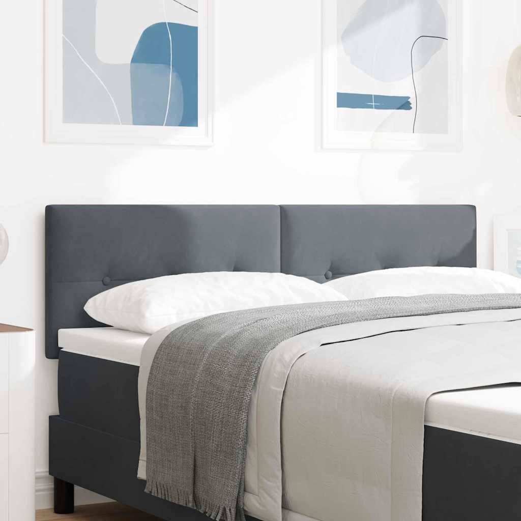 vidaXL Wezgłowie LED z paskami LED Szary 144 cm Aksamit