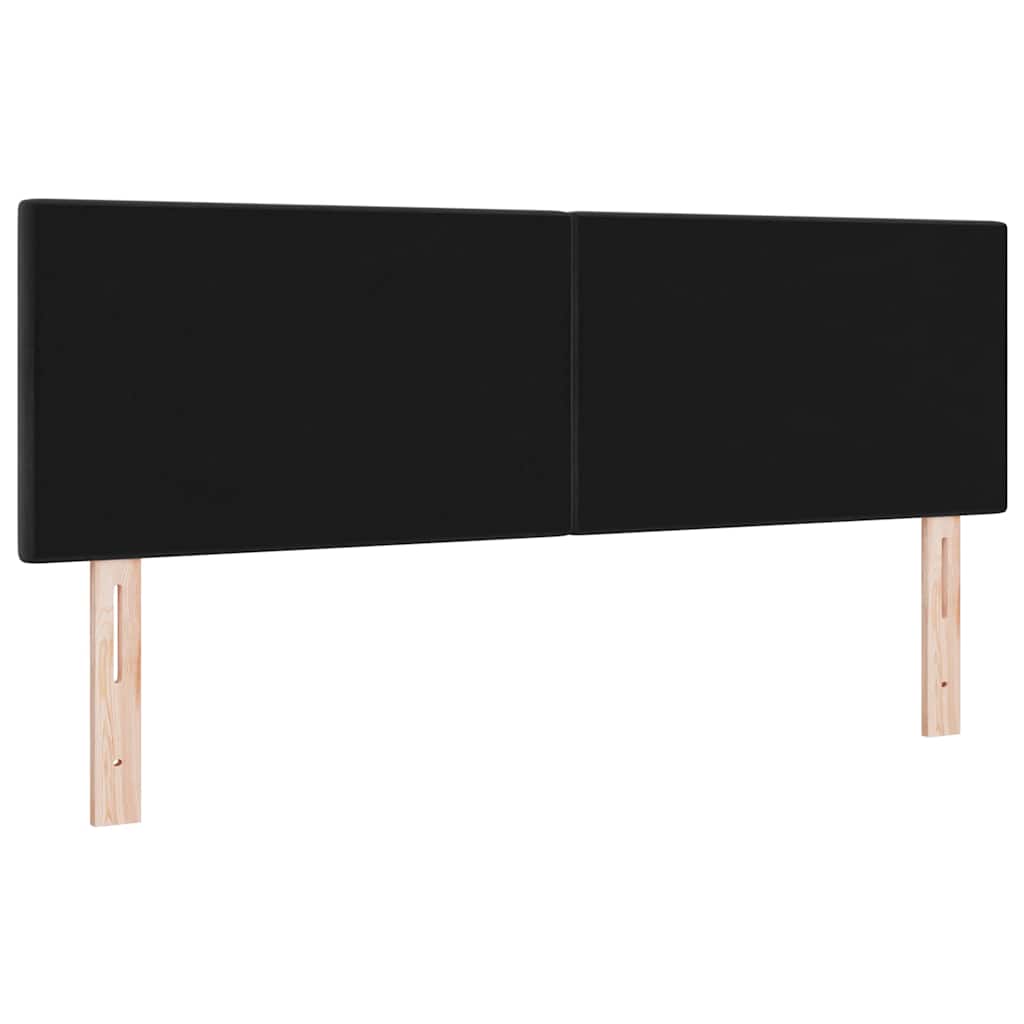 vidaXL Wezgłowie LED z paskami LED Czarny 144 cm Aksamit