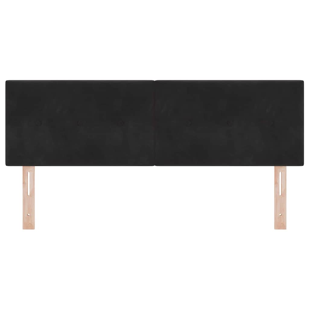 vidaXL Wezgłowie LED z paskami LED Czarny 144 cm Aksamit