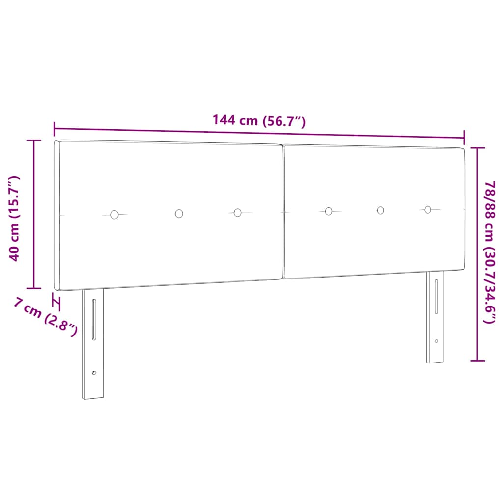 vidaXL Wezgłowie LED z paskami LED Niebieski 144 cm Aksamit