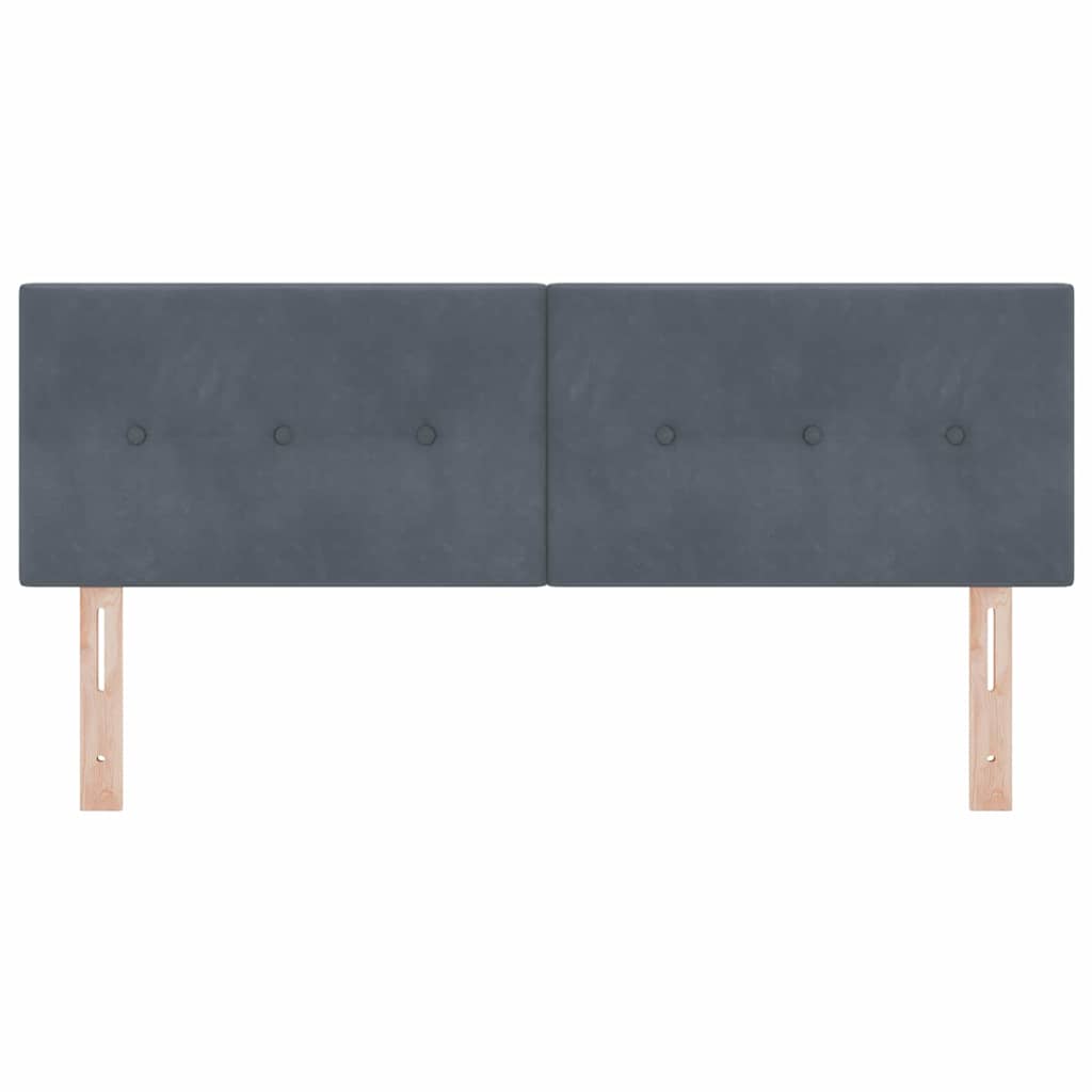 vidaXL Wezgłowie LED z paskami LED Szary 160 cm Aksamit