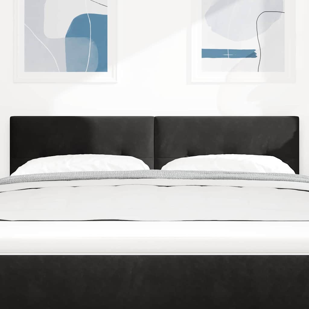 vidaXL Wezgłowie LED z paskami LED Czarny 160 cm Aksamit