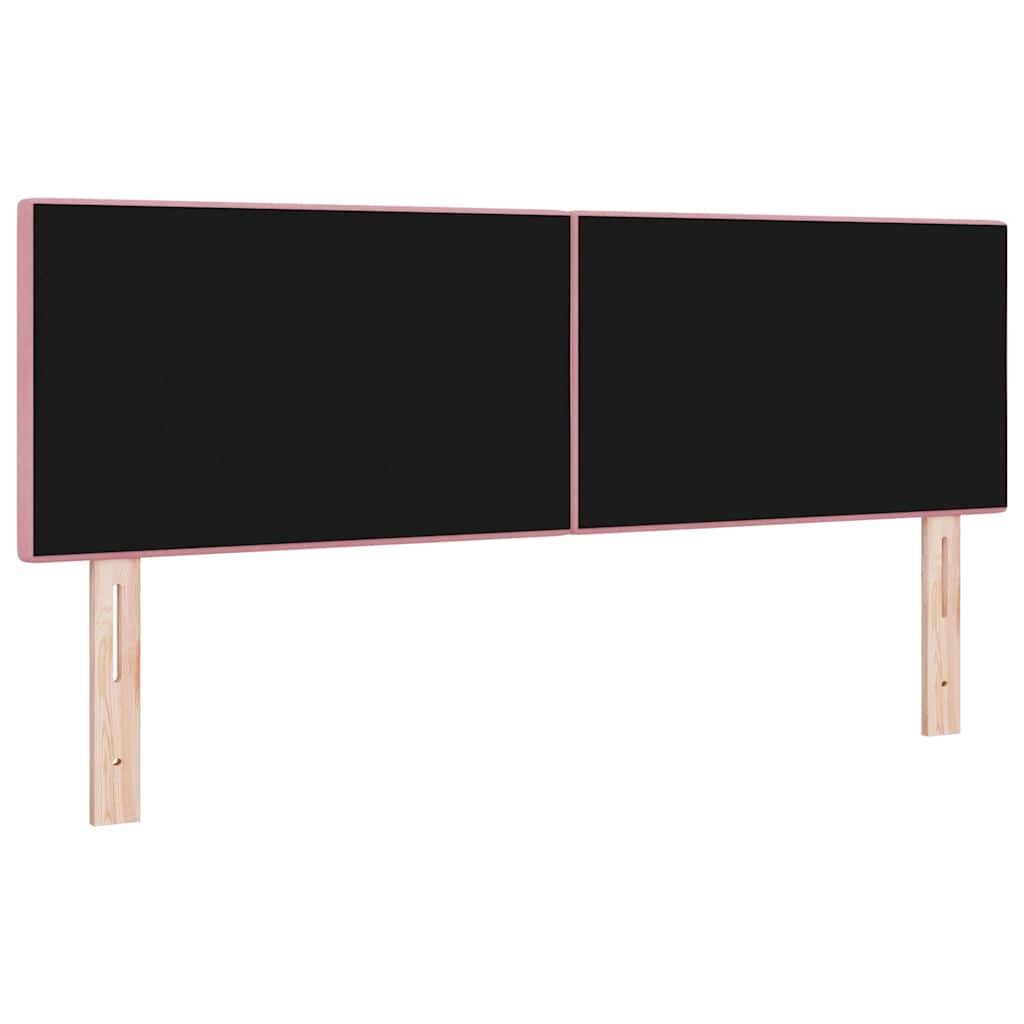 vidaXL Wezgłowie LED z paskami LED Różowy 160 cm Aksamit