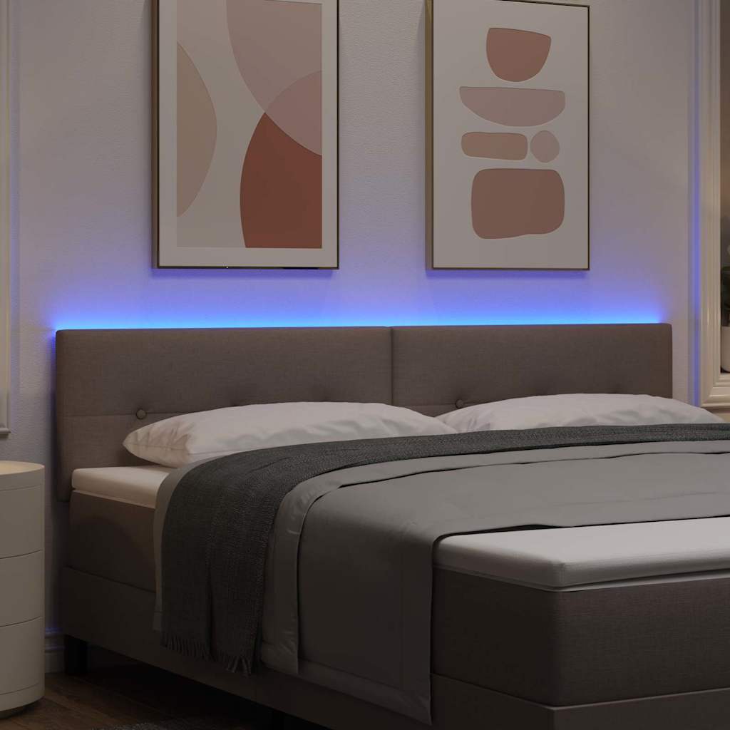 vidaXL Wezgłowie LED z paskami LED Ciemnoszary 180 cm tkanina
