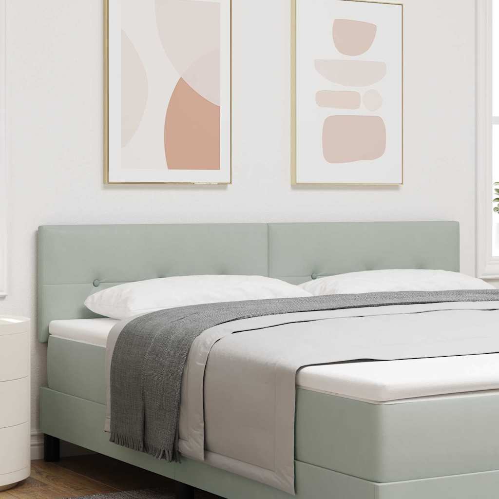 vidaXL Wezgłowie LED z paskami LED Jasnoszary 180 cm Aksamit
