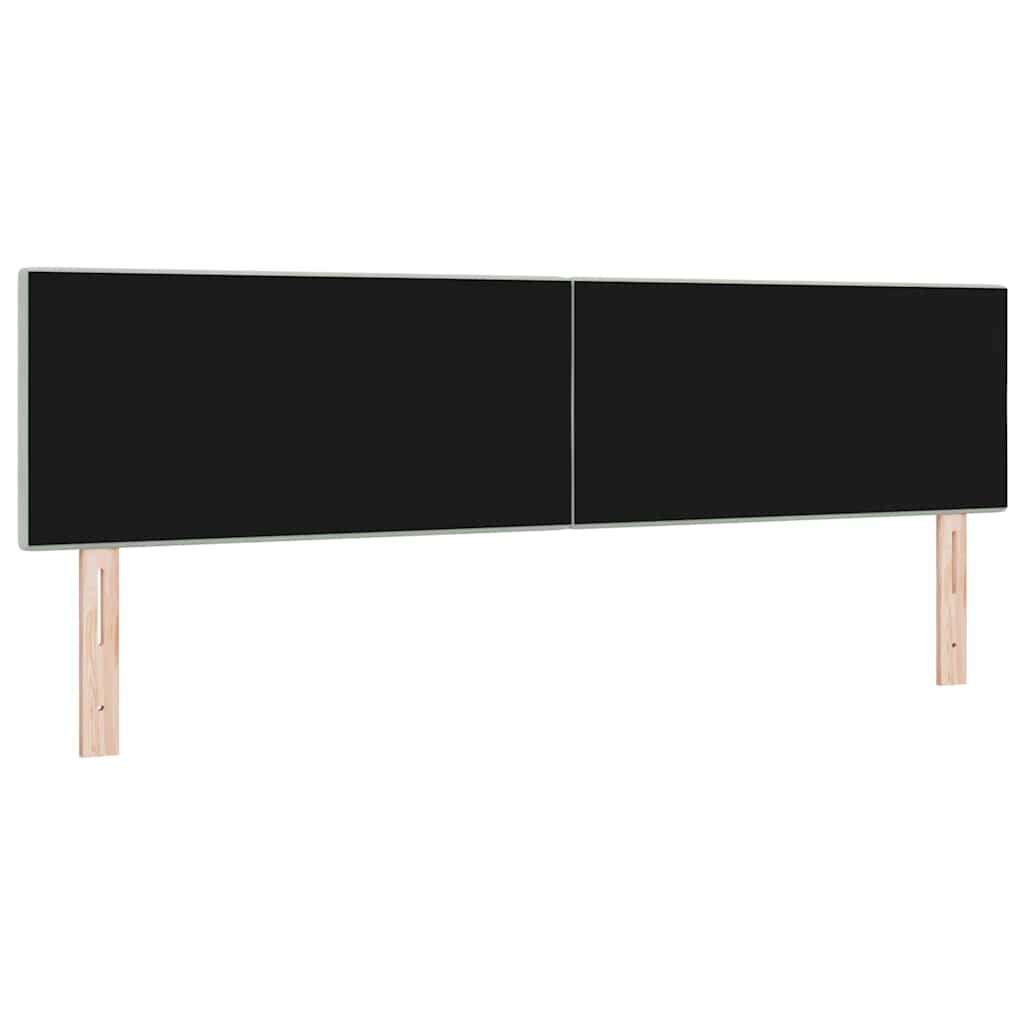 vidaXL Wezgłowie LED z paskami LED Jasnoszary 180 cm Aksamit