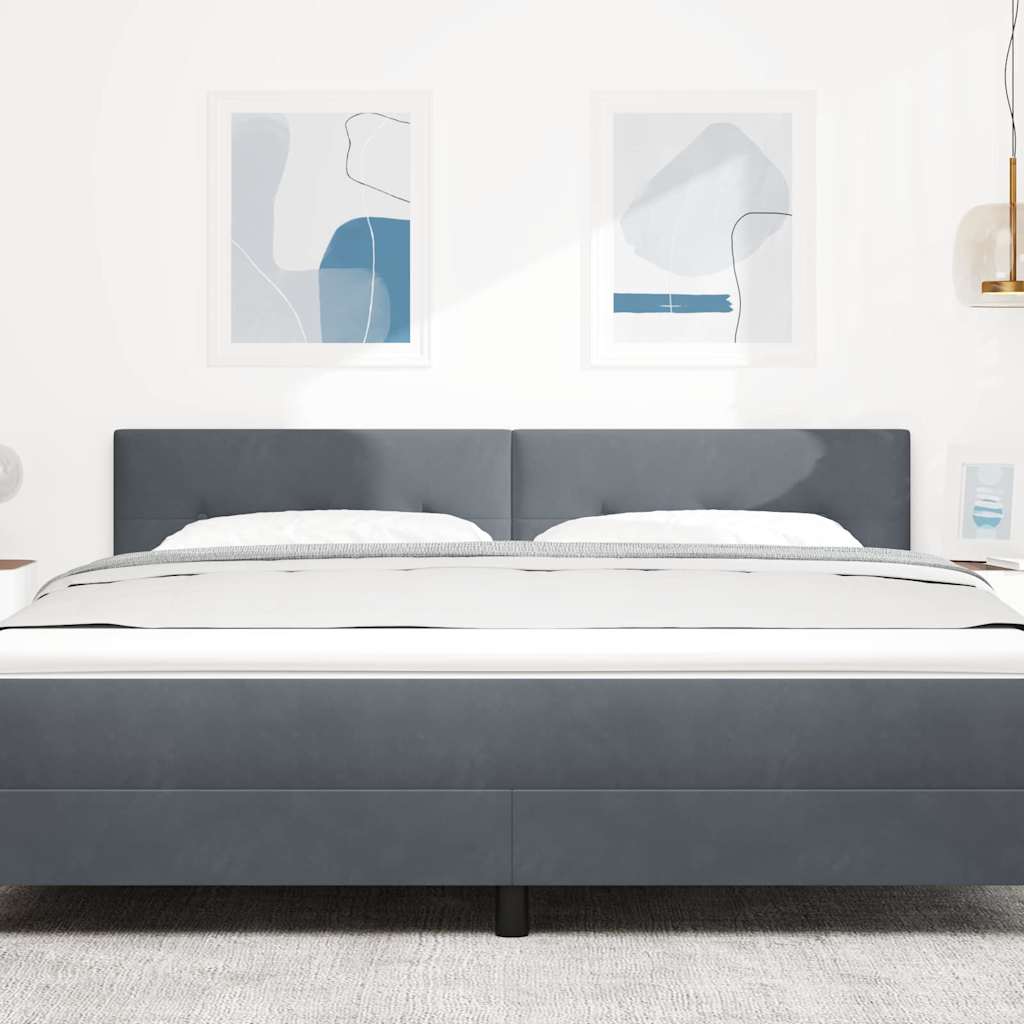 vidaXL Wezgłowie LED z paskami LED Szary 180 cm Aksamit
