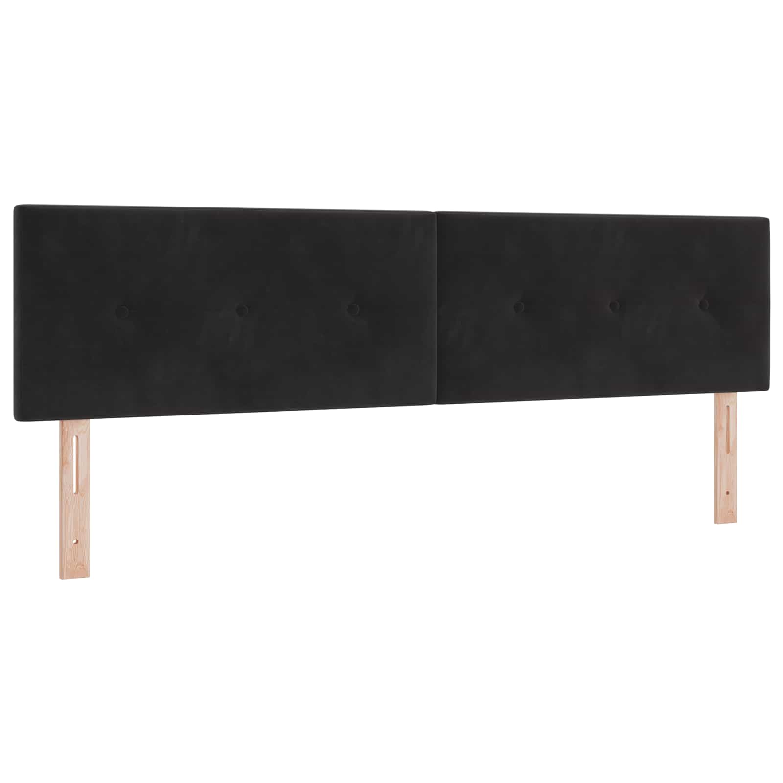 vidaXL Wezgłowie LED z paskami LED Czarny 180 cm Aksamit