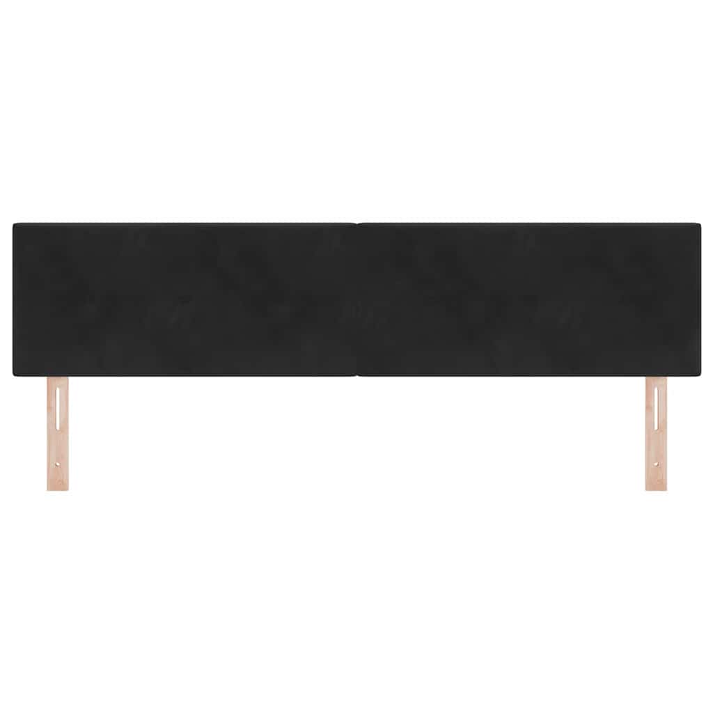 vidaXL Wezgłowie LED z paskami LED Czarny 180 cm Aksamit