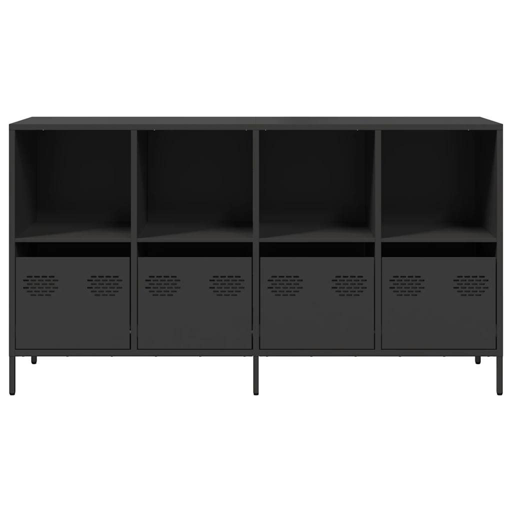 vidaXL Szafka, czarna, 135x39x73,5 cm, stal walcowana na zimno