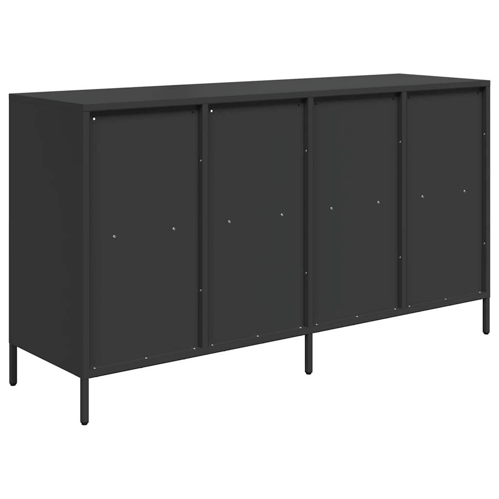 vidaXL Szafka, czarna, 135x39x73,5 cm, stal walcowana na zimno