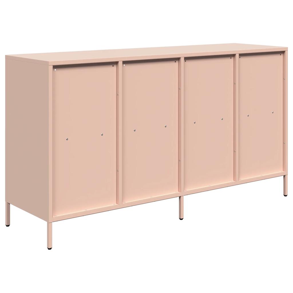 vidaXL Szafka, różowa, 135x39x73,5 cm, stal walcowana na zimno