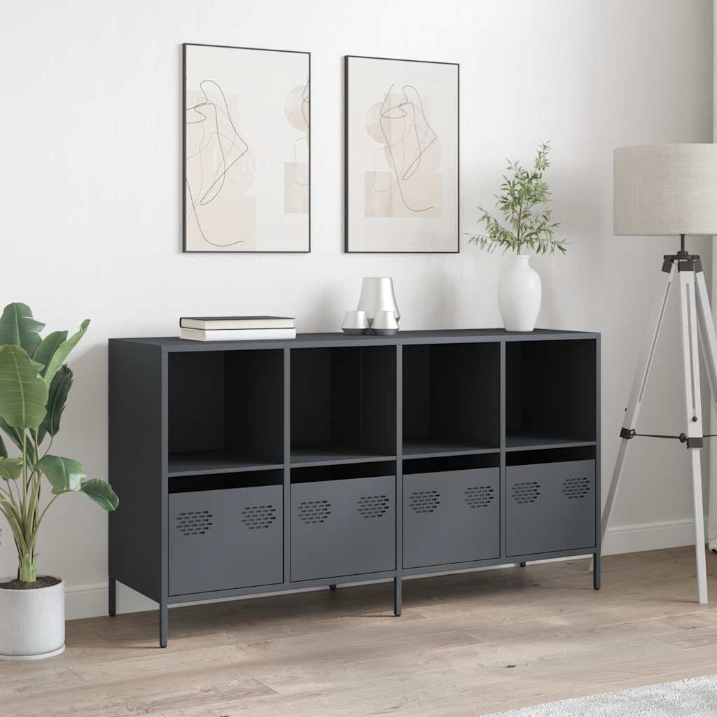vidaXL Szafka, antracytowa, 135x39x73,5 cm, stal walcowana na zimno