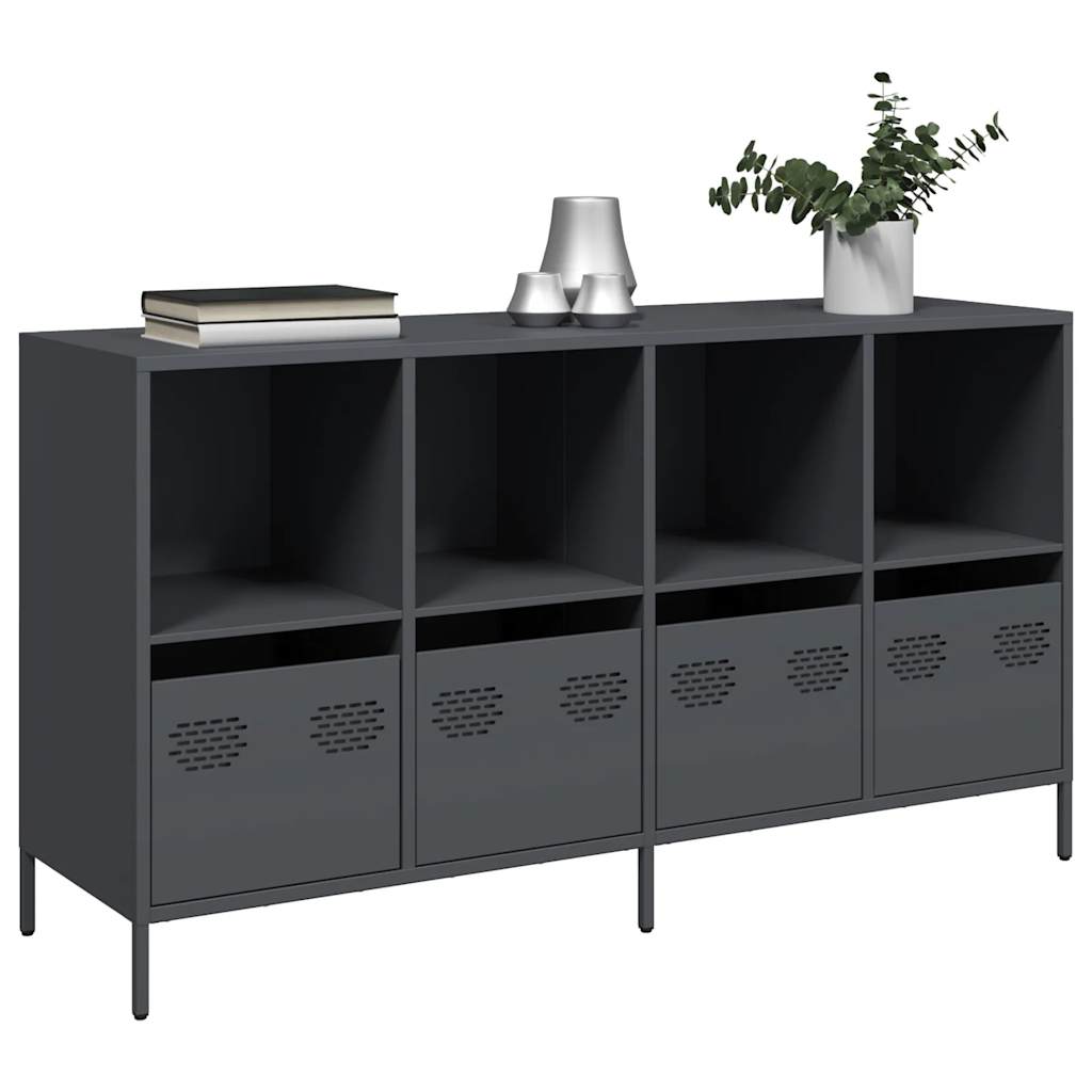 vidaXL Szafka, antracytowa, 135x39x73,5 cm, stal walcowana na zimno