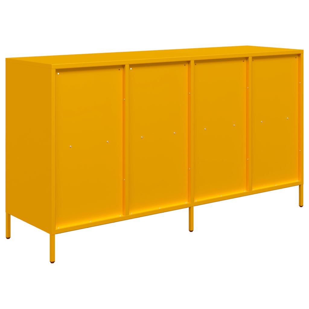 vidaXL Szafka, musztardowa, 135x39x73,5 cm, stal walcowana na zimno
