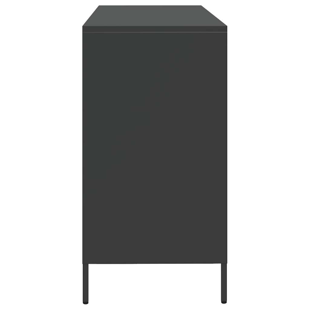 vidaXL Szafka, czarna, 135x39x73,5 cm, stal walcowana na zimno