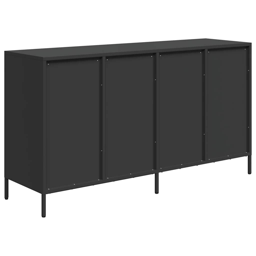 vidaXL Szafka, czarna, 135x39x73,5 cm, stal walcowana na zimno