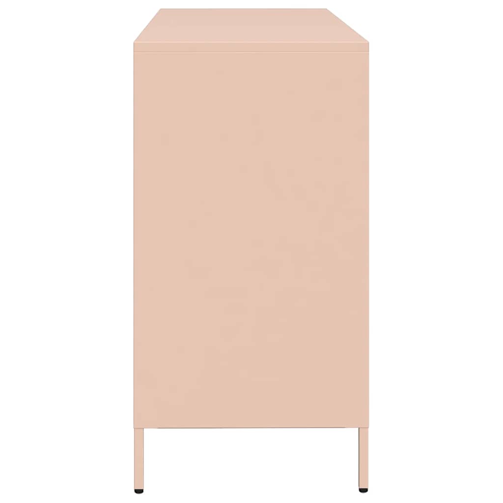 vidaXL Szafka, różowa, 135x39x73,5cm, stal walcowana na zimno
