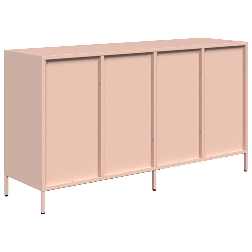 vidaXL Szafka, różowa, 135x39x73,5cm, stal walcowana na zimno